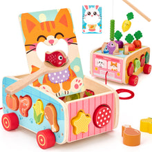 Carica l'immagine nel visualizzatore Galleria, Wooden Farm Shape Sorting & Feeding Toy