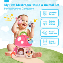 Load image into Gallery viewer, My First Mushroom House with Stuffed Jungle Animals