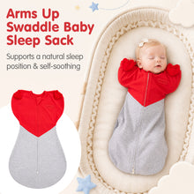 Laden Sie das Bild in den Galerie-Viewer, HEART-SHAPED ARMS-UP SLEEP SACK (RED)