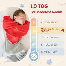 Laden Sie das Bild in den Galerie-Viewer, HEART-SHAPED ARMS-UP SLEEP SACK (RED)
