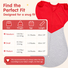 Laden Sie das Bild in den Galerie-Viewer, HEART-SHAPED ARMS-UP SLEEP SACK (RED)