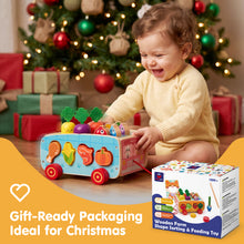 Carica l'immagine nel visualizzatore Galleria, Wooden Farm Shape Sorting & Feeding Toy