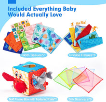 Load image into Gallery viewer, Montessori Baby Tissue Box Toy Marine Theme