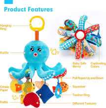 Load image into Gallery viewer, Squeaky Crinkle Rattle Octopus Hanging Toys