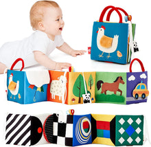 Load image into Gallery viewer, High Contrast Tummy Time Baby Books