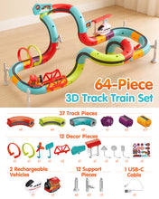 Laden Sie das Bild in den Galerie-Viewer, 3D Anti-Gravity Rail Car Set - 59PCS
