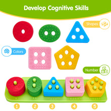 Load image into Gallery viewer, Silicone Sorting &amp; Stacking Sensory Toy
