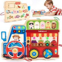 Load image into Gallery viewer, 18-in-1 Wooden Sensory Activity Board
