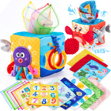 Cargar imagen en el visor de la Galería, Montessori Baby Tissue Box Toy Marine Theme
