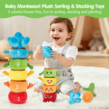 Load image into Gallery viewer, Plush Flower Garden Stacking &amp; Sorting Toy

