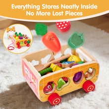 Carica l'immagine nel visualizzatore Galleria, Wooden Farm Shape Sorting &amp; Feeding Toy
