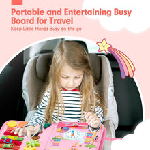 Load image into Gallery viewer, Toddler Busy Board for 2 Year Old Pink
