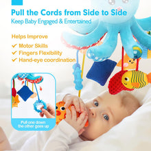 Load image into Gallery viewer, Squeaky Crinkle Rattle Octopus Hanging Toys
