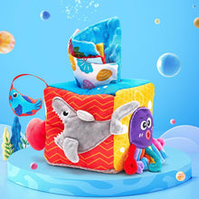 Load image into Gallery viewer, Montessori Baby Tissue Box Toy Marine Theme
