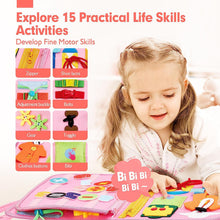Load image into Gallery viewer, Toddler Busy Board for 2 Year Old Pink
