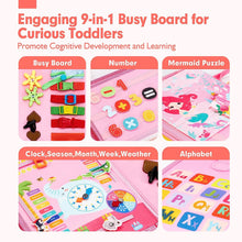 Load image into Gallery viewer, Toddler Busy Board for 2 Year Old Pink
