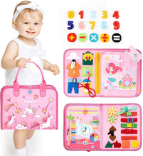 Load image into Gallery viewer, Toddler Busy Board for 2 Year Old Pink
