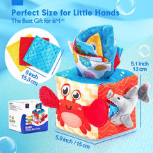 Load image into Gallery viewer, Montessori Baby Tissue Box Toy Marine Theme
