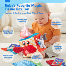 Load image into Gallery viewer, Montessori Baby Tissue Box Toy Marine Theme
